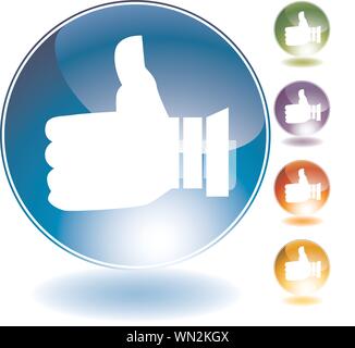 Thumbs Up Crystal Icon Stock Vektor