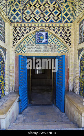 Shah Cherah Moschee in Shiraz, Iran. Spiegel Moschee. Stockfoto