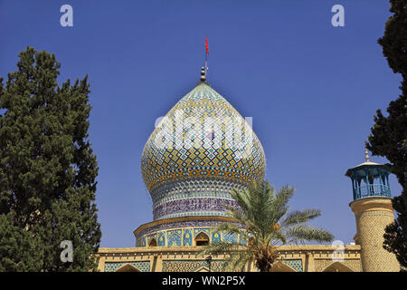 Shah Cherah Moschee in Shiraz, Iran. Spiegel Moschee. Stockfoto