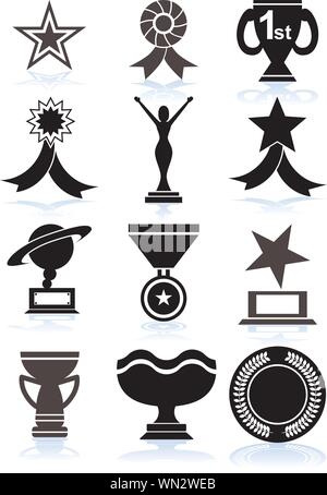 Trophäe Tasten - schwarz / weiß Stock Vektor