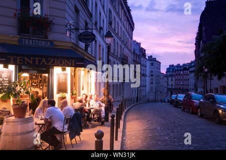 Paris, Montmartre, Italienisches Restaurant Stockfoto