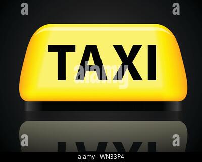 Gelbes taxi Schild mit Hintergrund Stock Vektor