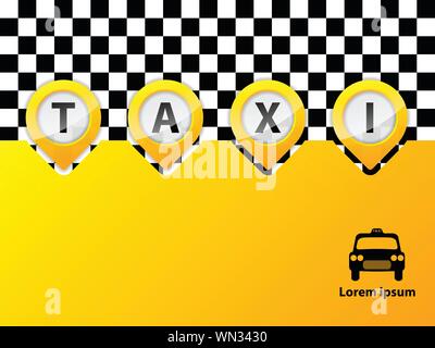 Taxi-Text in Zeiger Stock Vektor