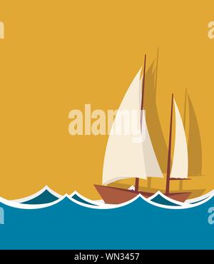 Segelboot-Hintergrund Stock Vektor