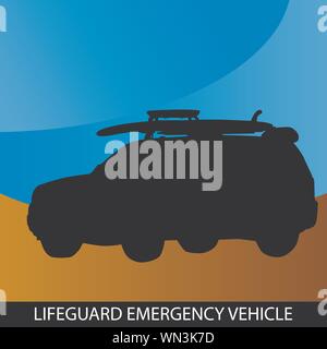 Rettungsschwimmer-Einsatzfahrzeug Stock Vektor