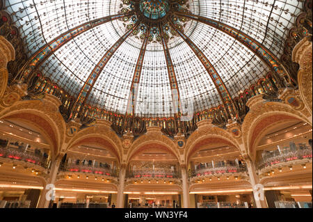 Paris, Galeries Lafayette Stockfoto