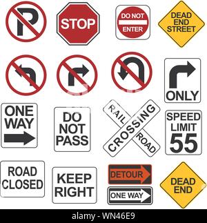 Road Sign Set Stock Vektor
