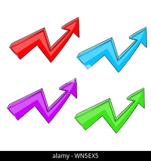 Farbigen Pfeilen. Steigender Trend Graph. Vector Illustration auf weißem Hintergrund Stock Vektor