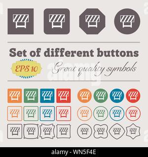 Straßensperre Symbol unterzeichnen. Große bunte, vielfältige, hochwertige Tasten. Vektor Stock Vektor