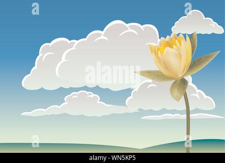 Wolken und Tulpe Stock Vektor