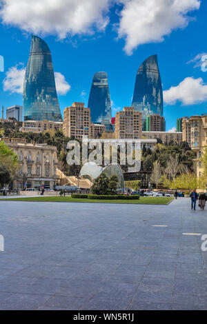 Flamme Türme Wolkenkratzer, 2013, Baku, Aserbaidschan Stockfoto