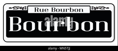 Rue Bourbon Street Sign Stock Vektor