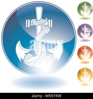 Paketschnur Anker Kristall Set Stock Vektor