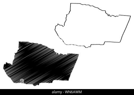 Tafilah Governatorats (Haschemitischen Königreich Jordanien) Karte Vektor-illustration, kritzeln Skizze Tafilah Karte Stock Vektor
