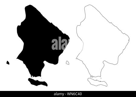 La Altagracia Provinz (Dominikanische Republik, Hispaniola, Provinzen der Dominikanischen Republik) Karte Vektor-illustration, kritzeln Skizze La Altagracia ma Stock Vektor