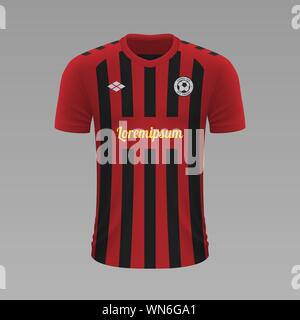 Realistische Fußball shirt Freiburg 2020, Jersey Vorlage für Fußball-Kit Stock Vektor