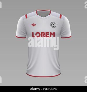 Realistische Fußball shirt Köln 2020, Jersey Vorlage für Fußball-Kit Stock Vektor