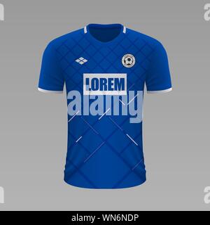 Realistische Fußball T-Shirt Hoffenheim 2020, Jersey Vorlage für Fußball-Kit Stock Vektor