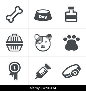 Hund Icons Set, Vektor-Design Stock Vektor