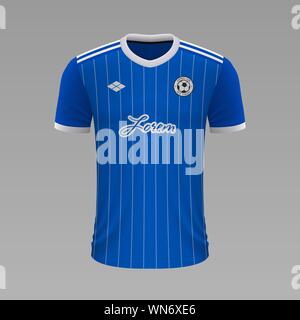 Realistische Fußball shirt Dinamo Zagreb 2020, Jersey Vorlage für Fußball-Kit Stock Vektor