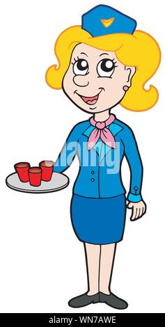 Cartoon Stewardess Stock Vektor