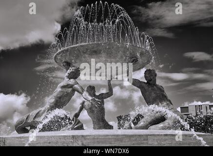 Tritons Brunnen in Valletta, Malta, Europa Stockfoto