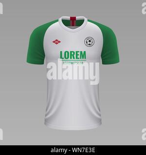 Realistische Fußball shirt Augsburg 2020, Jersey Vorlage für Fußball-Kit Stock Vektor