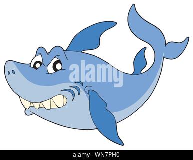 Süß lächelnd Hai Vector Illustration Stock Vektor