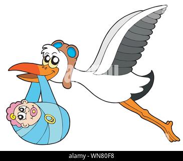 Flying Stork baby Bereitstellung Stock Vektor