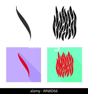 Isoliertes Objekt der Faser und muskulös Logo. Sammlung von Faser- und Körper vektor Illustration. Stock Vektor