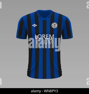 Realistische Fußball shirt Atalanta 2020, Jersey Vorlage für Fußball-Kit Stock Vektor