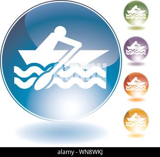 Ruderboot-Crystal-Symbol Stock Vektor