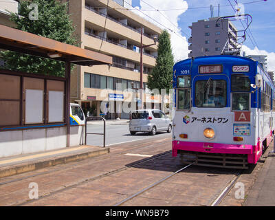 Die kumamoto JR Station am 3. September 2019 in Kumamoto. Diese Station wurde am 1. Juli 1891 eröffnet und ist ein wichtiger Bahnhof auf der Insel Kyushu. Stockfoto