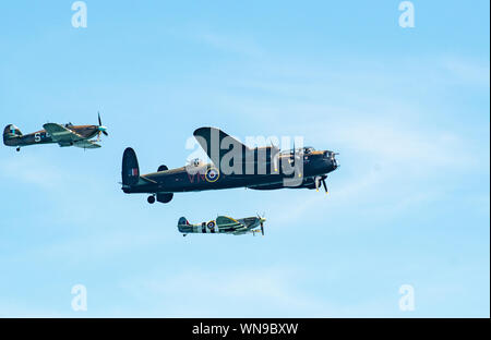 Clacton Vereinigtes Königreich 23. August 2019 -: Battle of Britain memorial Flight in Clacton Airshow Stockfoto