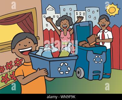 Familie Recycling Stock Vektor