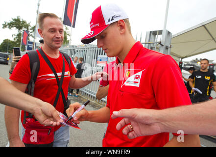 Monza, Italien. 05 Sep, 2019. Monza, Italien - 05 September, 2019: FIA-Formel-1-Weltmeisterschaft, dem Grand Prix von Italien mit Mick Schumacher | Verwendung der weltweiten Kredit: dpa/Alamy leben Nachrichten Stockfoto