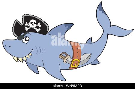Cartoon pirate Shark Stock Vektor
