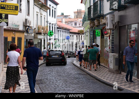 Arbeitstag der Strecke Ponta Delgada-São Miguel, Azoren Stockfoto