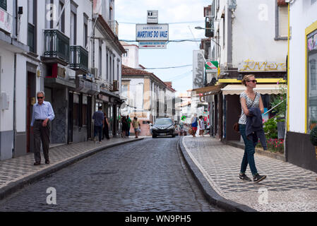 Arbeitstag der Strecke Ponta Delgada-São Miguel, Azoren Stockfoto