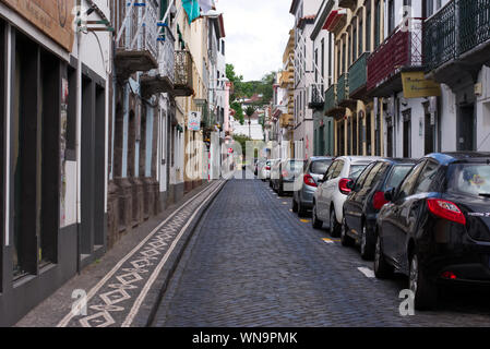 Arbeitstag der Strecke Ponta Delgada-São Miguel, Azoren Stockfoto