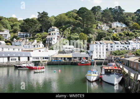 Der innere Hafen in Polperro, Cornwall, England, Großbritannien Stockfoto