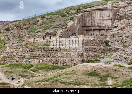 Artaxerxes III Grab, Persepolis, zeremoniellen Hauptstadt des achämenidischen Reichs, Provinz Fars, Iran Stockfoto