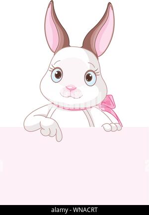 Osterhase zeigt nach unten Stock Vektor