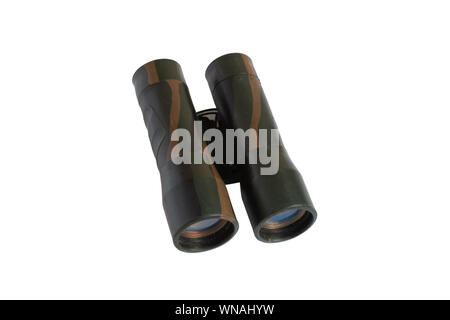 Fernglas auf weißem Hintergrund. Militärische spy Equipment. Stockfoto