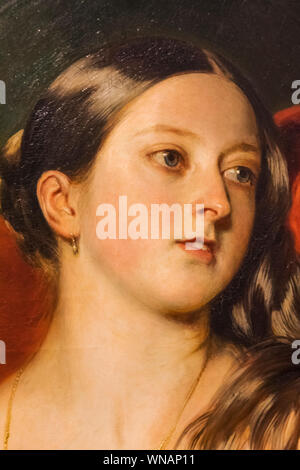 England, London, Kensington, Kensington Palace, die Staatsapartments, Portrait von Königin Victoria als junge Frau durch F Winterhalter datiert 1844 Stockfoto