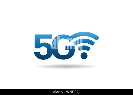 5G WIFI Netzwerk Logo. Internetzugang 5g Konzept. wlan Symbol für Geschwindigkeit 5 g-Netzwerk. Stock Vektor