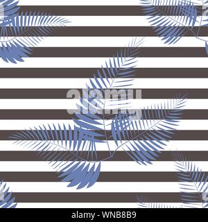 Tropische Blumen und Blätter auf Zebra Hintergrund. Nahtlose. Animal Print Mode. Stock Vektor