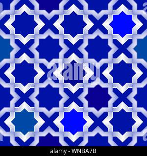 Vector Illustration. Nahtlose geomatric arabische Fliesen mit Stern. Stock Vektor