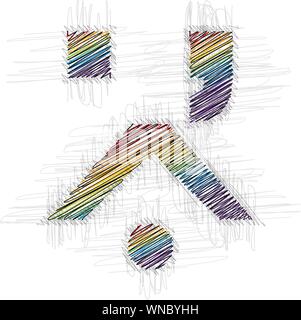 Gezeichnete Handsymbol Stock Vektor