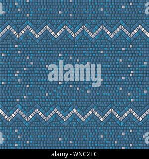 Blaue Fliesen Mosaik Stock Vektor